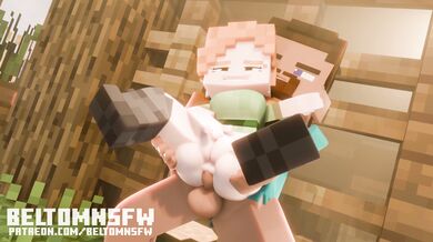 "Steve's Minecraft Adventures - Episode 2: Steve Fucks Alex in Animation (by BeltomNSFW)"