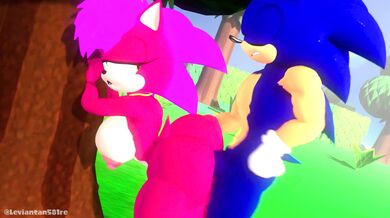 Sonic and his slutty friend Sonia are fucking in a room with bouncing bed springs!