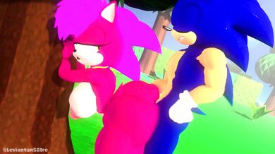 Sonic and his slutty friend Sonia are fucking in a room with bouncing bed springs!