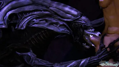 'Alien Queen Gets a Blowjob from Da Sharky - A Hentai Xenomorph Porn'