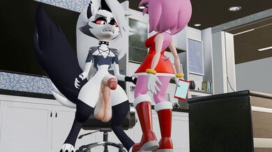 "Sexy office lady Amy takes a break from work to pleasure herself with her boss's daughter's pink balls."