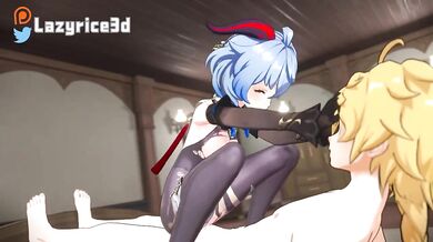 Shy Ganyu gets fucked by a 3D Rice with the help of LazyRice3D