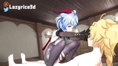 Shy Ganyu gets fucked by a 3D Rice with the help of LazyRice3D
