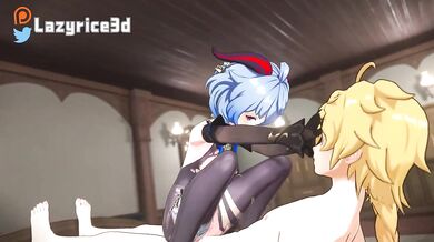 Shy Ganyu gets fucked by a 3D Rice with the help of LazyRice3D