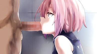 'Pleasuring Mash and Kyrielight with a blowjob while fucking them doggy style, featuring Momochieri as the dominant woman'.
