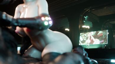 "Sexual Tension Rises as Tifa and the Werewolf (Bonkge3D) Get Intimate in a Steamy Bathroom Encounter."