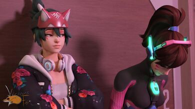 "After the Hentai Party, Dva and Kiriko Celebrate in a Private Room"