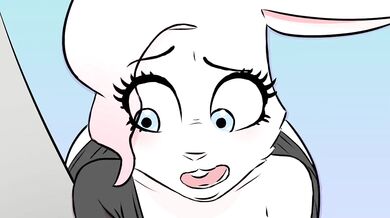 "The playful rabbit gets pounded by a group of wild men in the woods."