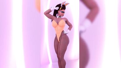 Rewritten: "TikTok bunny dance with poker face! Lexxx's sexy striptease on camera."