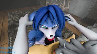 Pokemon Braixen gets horny with Krystal and ravages her tight body!