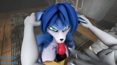 Pokemon Braixen gets horny with Krystal and ravages her tight body!