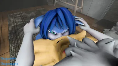 Pokemon Braixen gets horny with Krystal and ravages her tight body!