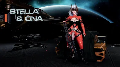 'Ona, a curvaceous astronaut, masturbates and fucks thick guard Stella on the space station [Excerpt]'