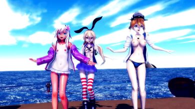 'Shimakaze, Ro500 & Eugen - Shake It [MMD R18] Hamselvish'