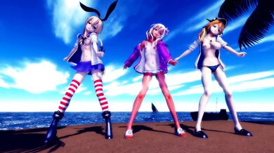 'Shimakaze, Ro500 & Eugen - Shake It [MMD R18] Hamselvish'