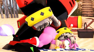 Watch as Omega smashes her way through the beach, leaving a trail of destruction in her wake!