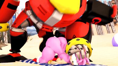 Watch as Omega smashes her way through the beach, leaving a trail of destruction in her wake!