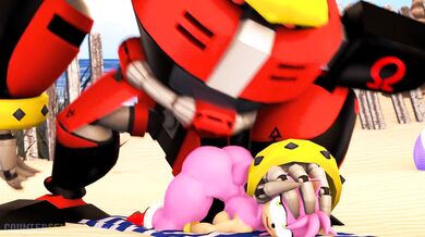 Watch as Omega smashes her way through the beach, leaving a trail of destruction in her wake!