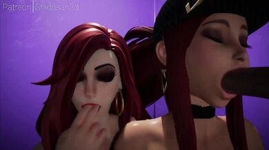 'Temptress Akali's fantasy fulfilled with big black cock at gloryhole [Shido3D]'