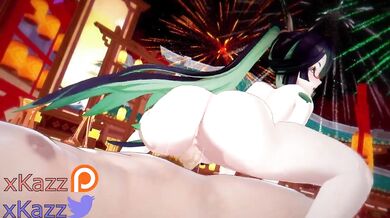 "Chinese New Year Lantern Rite: Xianyun's Erotic Adventure with Kazz the Firefighter"