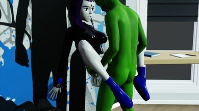 "The Hentai Adventures of Beast Boy and Raven: Wall Ride Sex Camera Angle 3 with Audio"