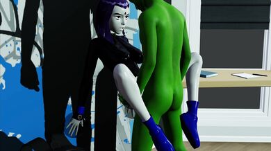 "The Hentai Adventures of Beast Boy and Raven: Wall Ride Sex Camera Angle 3 with Audio"