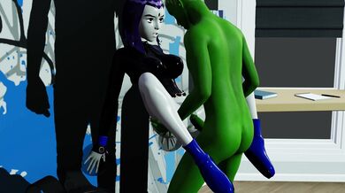 "The Hentai Adventures of Beast Boy and Raven: Wall Ride Sex Camera Angle 3 with Audio"