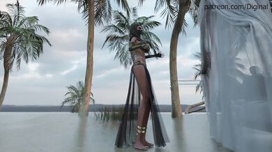 'In the world of fantasy, Iman finds a monster cock in her ass'