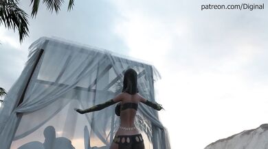 'In the world of fantasy, Iman finds a monster cock in her ass'