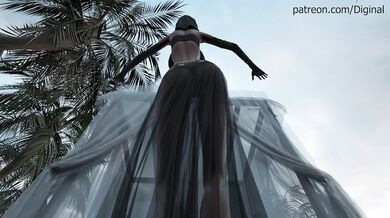 'In the world of fantasy, Iman finds a monster cock in her ass'