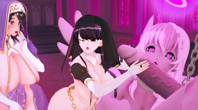 'Hentai Priestess and Two Lustful Studs in the Temple of Carnal Desires'