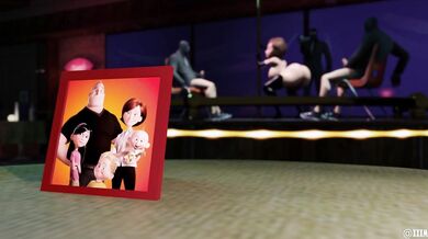 'Mrs Incredible does a naughty dance in her lingerie at the Erotic Boutique! '