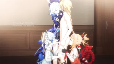 'Ayaka and the Ghostly Sisters of Yoimiya: Aether Animation (in 4K) [Pasta Paprika]'