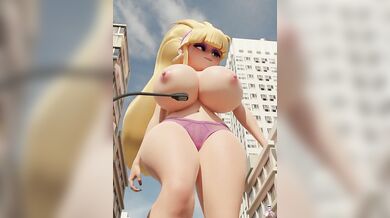 'Sexy Giantess in the City! Walk Cycle Animation (Longer, Lewder) [LaZzza]'