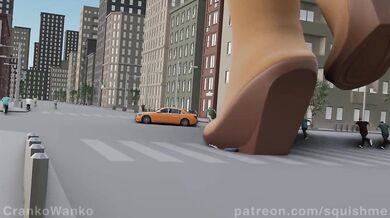 'Beneath the Giantess's Raging Booty: Pacifica City Walk (From Behind)'