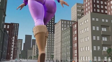 'Beneath the Giantess's Raging Booty: Pacifica City Walk (From Behind)'