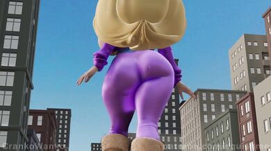 'Beneath the Giantess's Raging Booty: Pacifica City Walk (From Behind)'