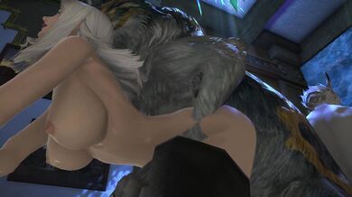 'Busty blonde ravaged by her canine lover'