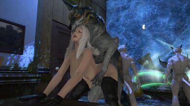 'Busty blonde ravaged by her canine lover'