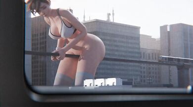'The Giantess and Tracer Grind the Rails in Gigantic Enjoyment!'