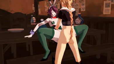 "The Sensuality of the Moon - Genshin Nonne and Rosaria in 4K Ultra HD!"