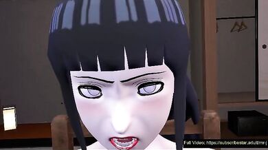 'Hinata and her boyfriend check into a Japanese motel for a steamy night of passionate sex, in this two-part hentai porn video.'