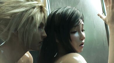 "Aeris's Hentai Rendezvous: Tifa Gets Double Penetration in the Ass from Cloud and Cid."