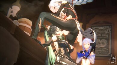 "A delicious Asian feast awaits you in the kitchen, but don't let the chopsticks hit the table before you satiate your forbidden desires!"