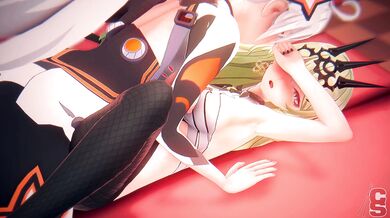 'Kiana and Mobius meet in the chop shop where they indulge in an erotic encounter. Old clip of chopsticks leads to a hot night between the two.'