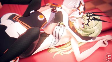 'Kiana and Mobius meet in the chop shop where they indulge in an erotic encounter. Old clip of chopsticks leads to a hot night between the two.'