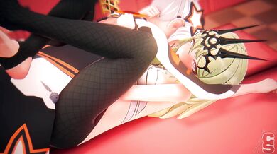 'Kiana and Mobius meet in the chop shop where they indulge in an erotic encounter. Old clip of chopsticks leads to a hot night between the two.'