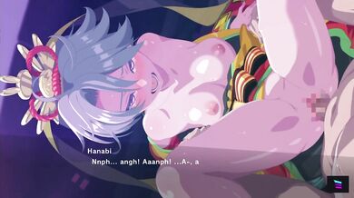 The beautiful princess Kaguyahime sets fire to the night sky with her flaming red hair as she is pleasured by a group of horny ninjas.