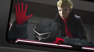 "Hooking up in the driver's seat with Ryuji and Joker."