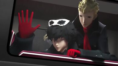 "Hooking up in the driver's seat with Ryuji and Joker."